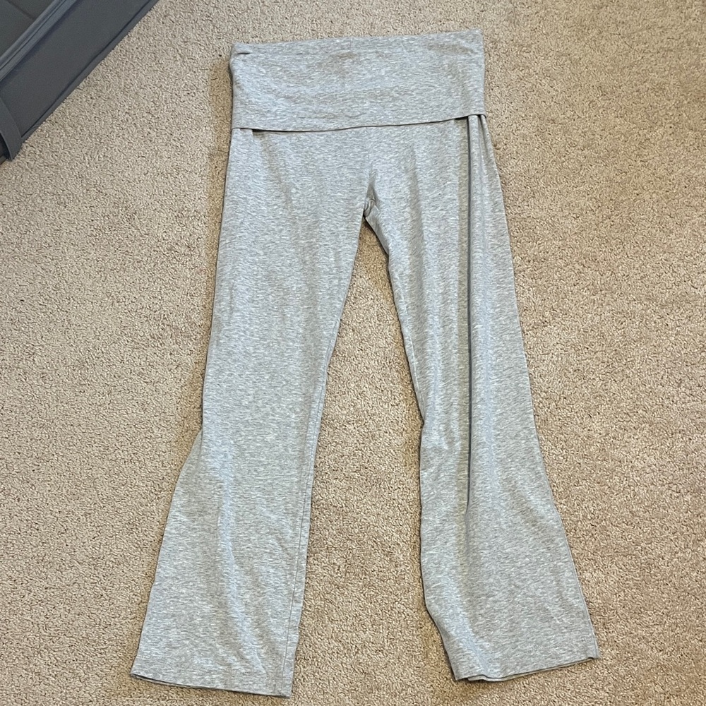 Skims Gray Fold-Over Waist Yoga Pants
